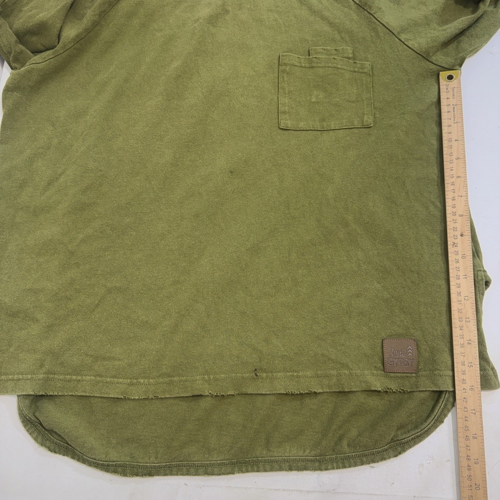 Jaded Gypsy Boho Festival Hippie Grunge Green Oversized Pocket Sweatshirt L/XL - Picture 9 of 15